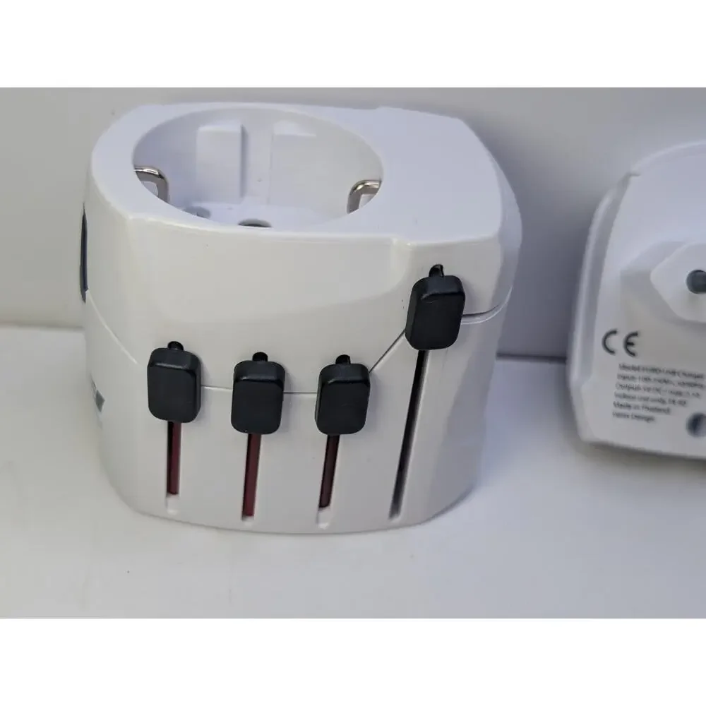 OREI M8+ World Travel Adapter PRO Universal Plug Adapter USB EU Set Untested